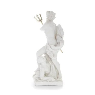 Poseidon: The God of the Sea, Earthquakes, Earth, Storms and Words 46cm Full Body Statue, Polyester Alabaster Marble Type Alabas
