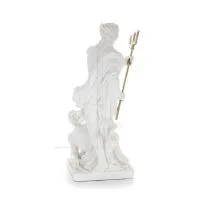 Poseidon: The God of the Sea, Earthquakes, Earth, Storms and Words 46cm Full Body Statue, Polyester Alabaster Marble Type Alabas