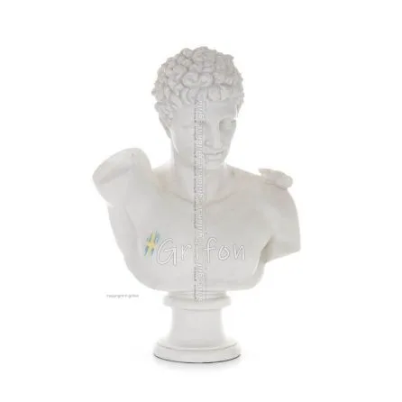 Mercury: The Messenger of the Gods, byst, byst 55 cm alabaster av polyestermarmortyp, antikens Grekland Alabaster 1 - grifon.se 