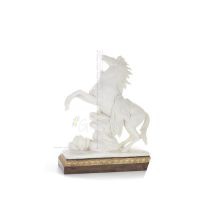 Perseus: Antikens hjÃ¤lte, Slayer of Medusa med Pegasus 44,5 cm helkroppsstaty, Polyester Alabaster Marble Type Alabaster 3 - gri