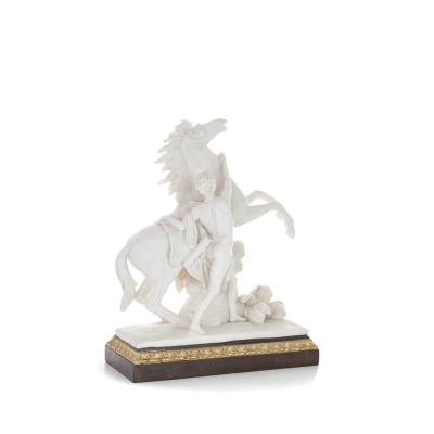 Perseus: Antikens hjÃ¤lte, Slayer of Medusa med Pegasus 44,5 cm helkroppsstaty, Polyester Alabaster Marble Type Alabaster 5 - gri