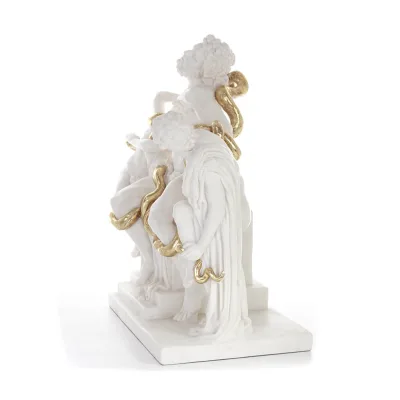 Laocoon: Trojanernas präst, avvisare av den trojanska hästen, 45 cm helkroppsstaty, polyesteralabaster av marmortyp Alabaster 2 