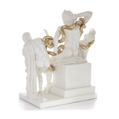 Laocoon: Trojanernas präst, avvisare av den trojanska hästen, 45 cm helkroppsstaty, polyesteralabaster av marmortyp Alabaster 3 