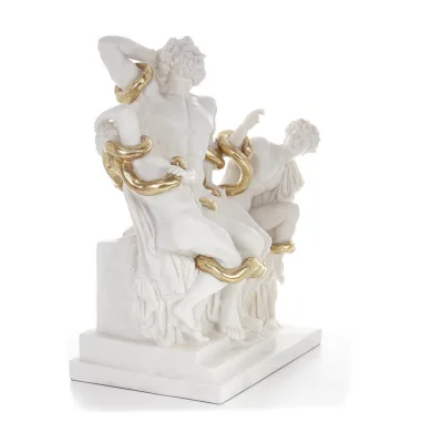Laocoon: Trojanernas präst, avvisare av den trojanska hästen, 45 cm helkroppsstaty, polyesteralabaster av marmortyp Alabaster 5 