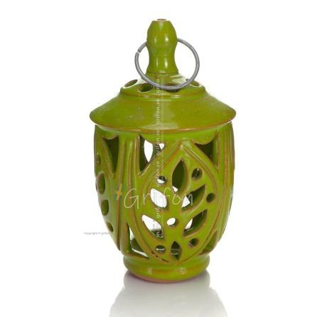Lantern -D- Polished pendant lamp, ceiling or wall-mounted, Handmade ceramic Lanterns, Candles 1 - grifon.se 