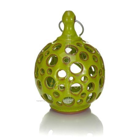 Lantern -D- Polished pendant lamp, ceiling or wall-mounted, Handmade ceramic Lanterns, Candles 1 - grifon.se 