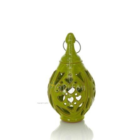 Lantern -B- Polished hanging pear lamp, ceiling or wall, Handmade ceramic Lanterns, Candles 1 - grifon.se 