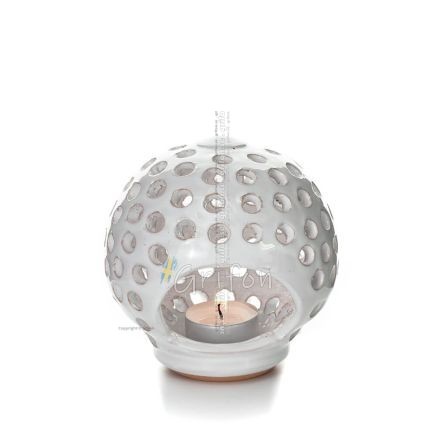 Lykta -C- Lampa rund 11x115cm bordspolerad, tak eller vägg, Handgjord keramik Lyktor, Ljus 1 - grifon.se