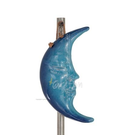 Måne eller månesymbol som ljus i mörkret, inre kunskap och den absurda glaserade 15x8,5cm keramiken Hänge 1 - grifon.se
