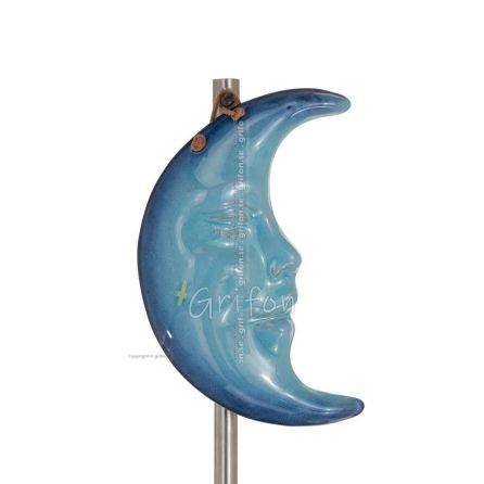 Moon or Moon Symbol as Light in Darkness, Inner Knowledge and the Absurd 16x11cm Glazed Ceramic Pendant 1 - grifon.se 