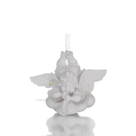 Angel on Cloud Playing Clarinet 15cm Alabaster Figurine, Religious - Spiritual Alabaster 1 - grifon.se