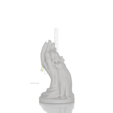 Boy in hand with serenity, tenderness, affection, 11cm full-body statue made of alabaster, Decorative Alabaster 1 - grifon.se