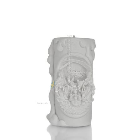 11 cm alabaster julkrubbaljus, dekorativ handgjord finish, religiös andlig kristen Alabaster 1 - grifon.se