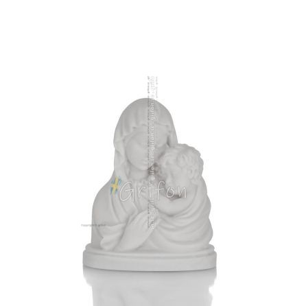 Jungfru Maria Jungfru Maria eller Theotokos med Jesus Kristus byst, byst 10 cm alabaster staty Alabaster 1 - grifon.se