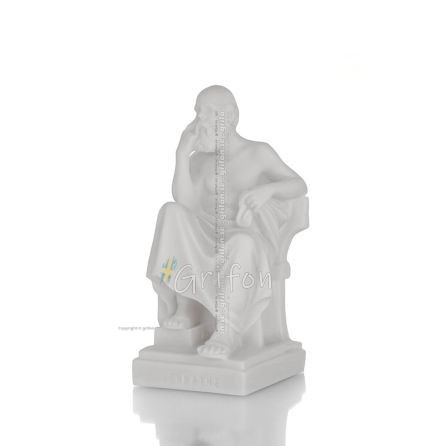 Socrates: Philosopher, considered the founder of Western philosophy 14cm Full length alabaster statue, ancient Greece Alabaster