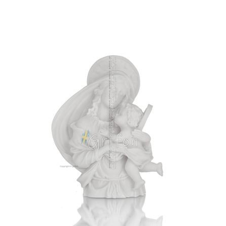 Jungfru Maria Jungfru Maria eller Theotokos med Jesus Kristus 13cm Hellängd alabasterstaty Alabaster 1 - grifon.se
