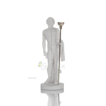 Zeus eller Zeus: Himlens Gud, Blixten, Lagen, Ã…skan, Ordningen, 17 cm hel Alabasterstaty, antikens Grekland Alabaster 1 - grifon