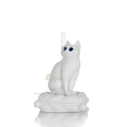 Katt, kattunge: Symbol för kvinnlighet, evighet och helvete på en kudde 13 cm hel alabasterstaty Alabaster 1 - grifon.se