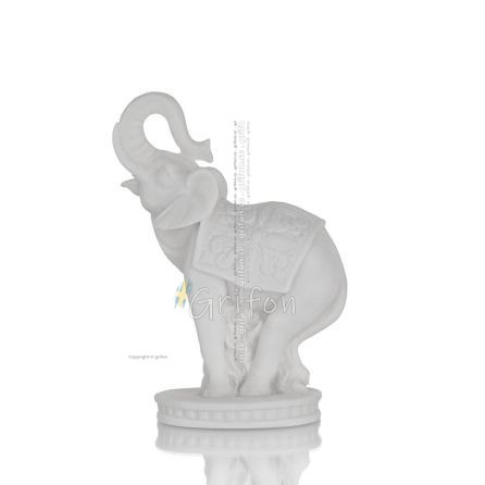 Elephant: symbol of strength, protection, wisdom and good luck 11cm Full Alabaster Statue Alabaster 1 - grifon.se 