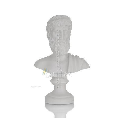 Zeus eller Zeus: himlens gud, blixten, lag, åska, ordning, byst, byst 16 cm i alabaster, antikens Grekland Alabaster 1 - grifon.