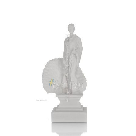 Hera: fru till Zeus, dotter till Cronus och Rhea. Ãktenskapets gudinna 17 cm Hellängds alabasterstaty, antikens Grekland Alabast