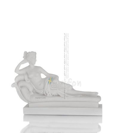 Paulina Borghese as Aphrodite aka Sleeping Beauty 13cm Full Alabaster Statue Alabaster 1 - grifon.se