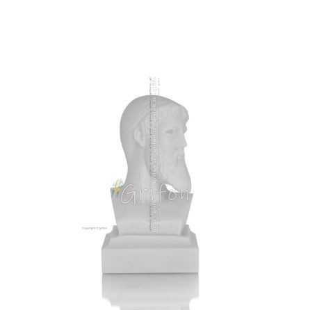 Poseidon: God of the Sea, Earthquakes, Earth, Storms and Words Bust, bust 12cm in alabaster, ancient Greece Alabaster 1 - grifon