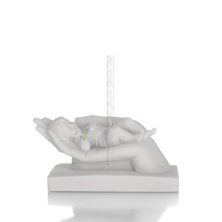 Child in hand lying down 10cm Full-length alabaster statue Alabaster 1 - grifon.se
