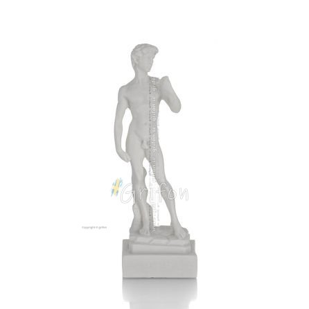 David, David: The Beloved, prophet, musician, poet 23.5cm Full length alabaster statue, Christian Alabaster 1 - grifon.se