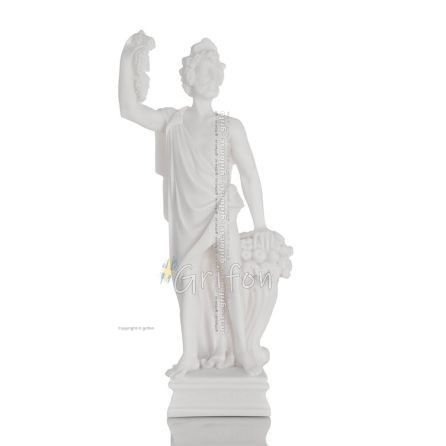 Dionysos: Vinets och festens gud. 25 cm Fullängds alabasterstaty, antikens Grekland Alabaster 1 - grifon.se