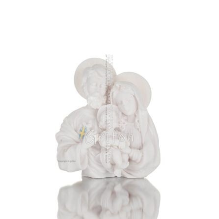 Holy Family, Joseph with the Virgin Mary and the Divine Infant Jesus Christ, 13cm alabaster bust, Christian Alabaster 1 - grifon