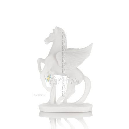 Pegasus: Born of Blood, Followed the Muses and Zeus, 20cm Full Alabaster Statue, Ancient Greece Alabaster 1 - grifon.se
