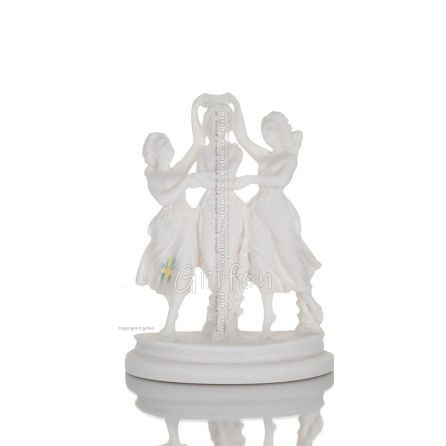 Χάριτες Θεές της γοητείας, ομορφιάς, φύσης Στεφανωμένες, οι τρείς Χάριτες χορεύουν 15εκ. Ολόσωμο άγαλμα από αλάβαστρο Αλαβάστριν