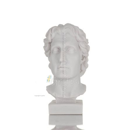 Alexander the Great: The Great Soldier Bust, 16cm Alabaster, Ancient Greece Alabaster 1 - grifon.se 