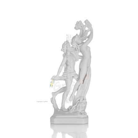 Apollo och Daphne och lagerträdet 28 cm inspirerad av skulpturen av Gian Lorenzo Bernini bordsstaty i helkropp av alabaster Alab