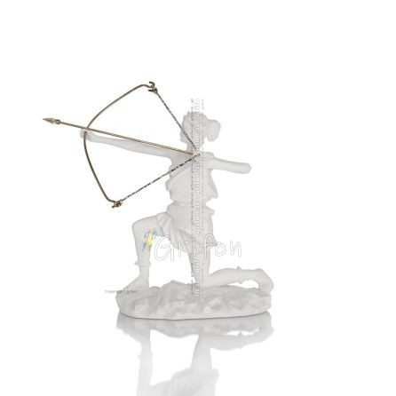 Artemis: The goddess of the hunt, the moon, protector of small children and animals kneeling bow 21cm alabaster Alabaster 1 - gr