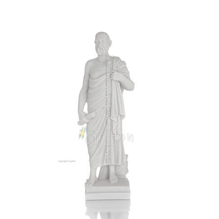 Socrates: Philosopher, considered the founder of Western philosophy 30cm Full length alabaster statue, ancient Greece Alabaster