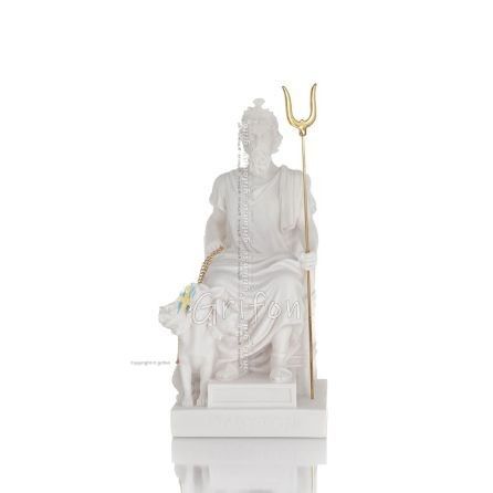 Pluto on a throne 245cm Full length alabaster statue Alabaster 1 - grifon.se