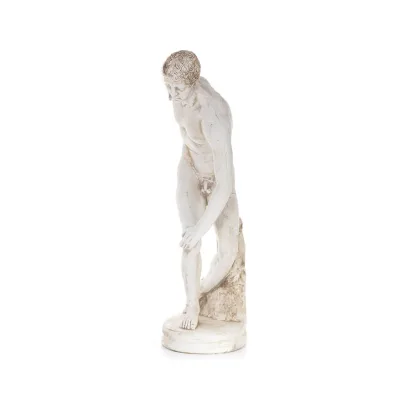 Discus Thrower of Myron: Young Athlete, Symbol of the Olympic Games, Full Length Plaster Statue, Ancient Greece Plaster, Tuff, M