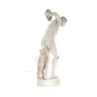 Discus Thrower of Myron: Ung idrottare, symbol för de olympiska spelen, fullängds gipsstaty, antikens Grekland Gyps, Porolithos,