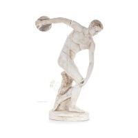 Discus Thrower of Myron: Young Athlete, Symbol of the Olympic Games, Full Length Plaster Statue, Ancient Greece Plaster, Tuff, M