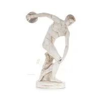 Discus Thrower of Myron: Young Athlete, Symbol of the Olympic Games, Full Length Plaster Statue, Ancient Greece Plaster, Tuff, M