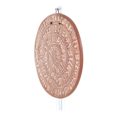 Phaistos Disc: The Unsolved Mystery Wall Hanging 28cm Dekorativ handgjord finish Vägghängande minoisk kultur Dekorativ keramik 2