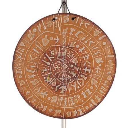 Phaistos Disc: The Unsolved Mystery Wall Hanging 24cm Dekorativ handgjord finish Vägghängande minoisk kultur Dekorativ keramik 1