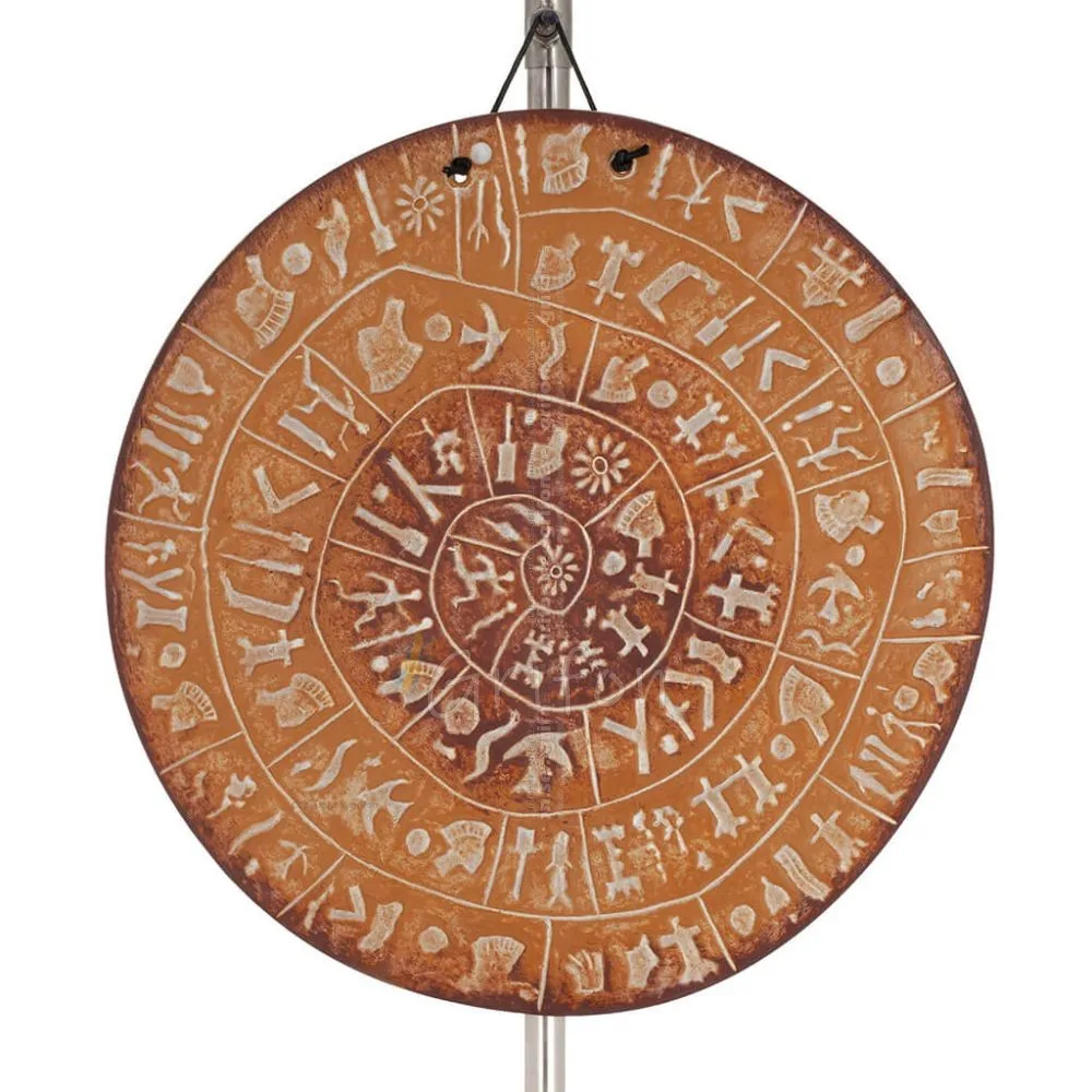 Phaistos Disc: The Unsolved Mystery Wall Hanging 24cm Decorative Handmade Finish Wall Hanging Minoan Culture Decorative Ceramics