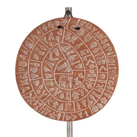 Phaistos Disc: The Unsolved Mystery Wall Hanging 21cm Dekorativ handgjord finish Vägghängande minoisk kultur Dekorativ keramik 1