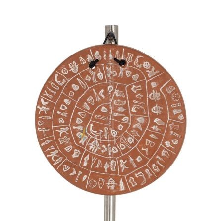 Phaistos Disc: The Unsolved Mystery Wall Hanging 13 cm Dekorativ handgjord finish Vägghängning Minoisk kultur Dekorativ keramik