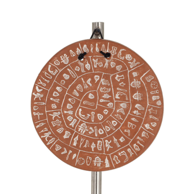Phaistos Disc: The Unsolved Mystery Wall Hanging 13 cm Dekorativ handgjord finish VÃ¤gghÃ¤ngning Minoisk kultur Dekorativ keramik 
