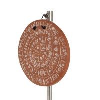 Phaistos Disc: The Unsolved Mystery Wall Hanging 13 cm Dekorativ handgjord finish VÃ¤gghÃ¤ngning Minoisk kultur Dekorativ keramik 