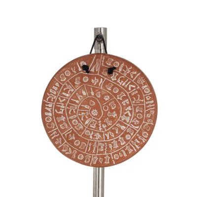 Phaistos Disc: The Unsolved Mystery Wall Hanging 11 cm Dekorativ handgjord finish Vägghängning Minoisk kultur Dekorativ keramik 